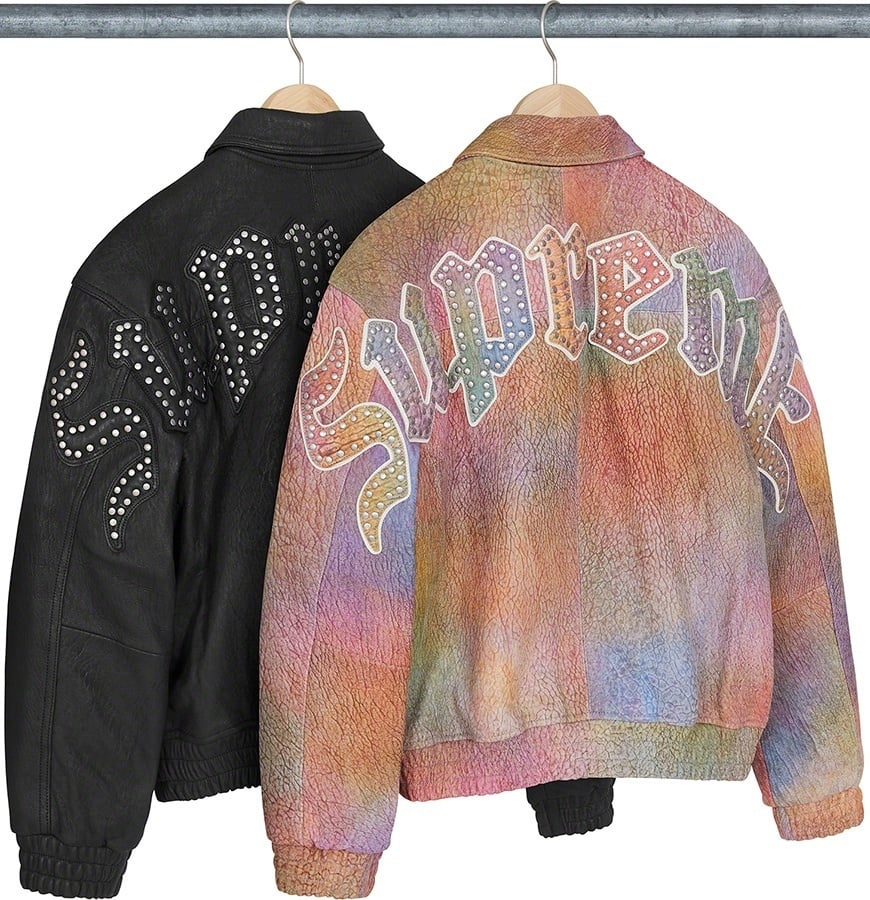 Pebbled Leather Varsity Jacket